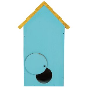 Clayre & Eef 6H2444 Vogelhaus 15x10x22 cm Blau Gelb