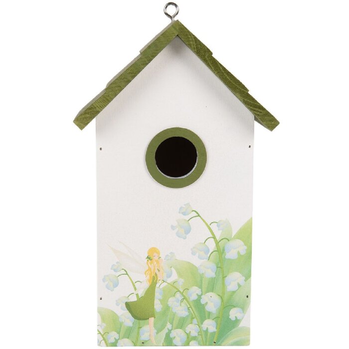 Clayre & Eef Căsuță pentru Păsări 15x10x22 cm Alb/Verde Rustic