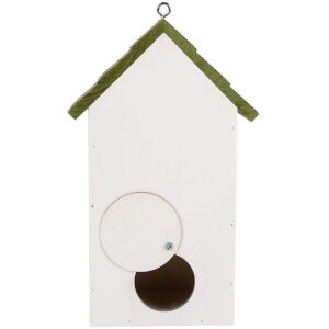 Clayre & Eef Căsuță pentru Păsări 15x10x22 cm Alb/Verde Rustic