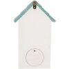Clayre & Eef 6H2451 Vogelhaus 15x10x22 cm Weiß-Türkis