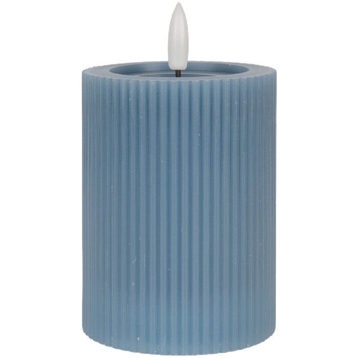 Clayre & Eef 6CA0003BL LED Kerze Ø 8x13 cm / 2x AA Batteriebetrieb