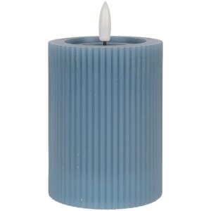 Clayre & Eef 6CA0003BL LED Kerze Ø 8x13 cm / 2x AA Batteriebetrieb