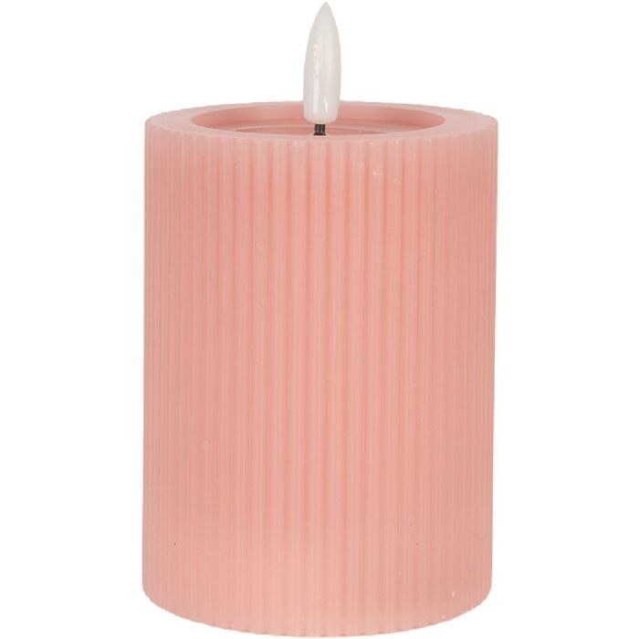 Clayre & Eef Lumânare LED Roz 8x13 cm