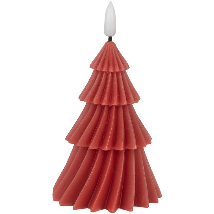 Clayre & Eef 6CA0005 Kerze mit LED Ø 8x13 cm Weihnachtsbaum