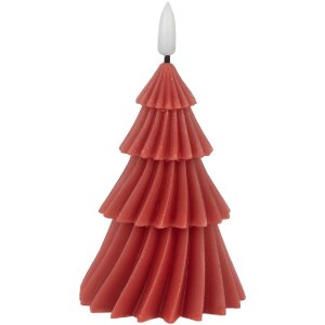 Clayre & Eef 6CA0005 Kerze mit LED Ø 8x13 cm Weihnachtsbaum