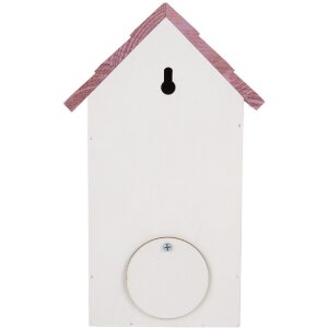 Clayre & Eef Căsuță pentru păsări 15x10x22 cm Lemn Alb-Roz