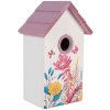 Clayre & Eef Căsuță pentru păsări 15x10x22 cm Lemn Alb-Roz