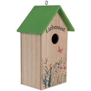 Clayre & Eef 6H2453 Vogelhaus 14x10x23 cm Weiß Grün