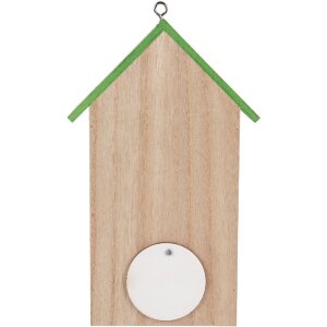 Clayre & Eef 6H2453 Vogelhaus 14x10x23 cm Weiß Grün