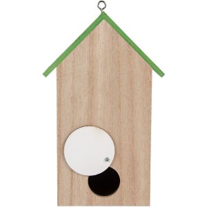 Clayre & Eef 6H2453 Vogelhaus 14x10x23 cm Weiß Grün