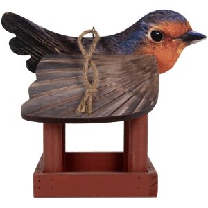 Clayre & Eef 6H2455 Vogelfutterhaus 17x25x21 cm Rot Braun