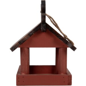 Clayre & Eef 6H2455 Vogelfutterhaus 17x25x21 cm Rot Braun