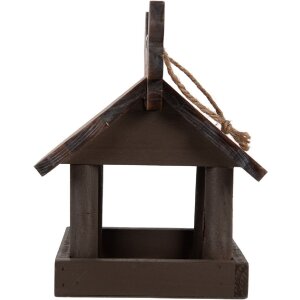 Clayre & Eef 6H2456 Vogelfutterhaus 17x25x21 cm Braun-Beige
