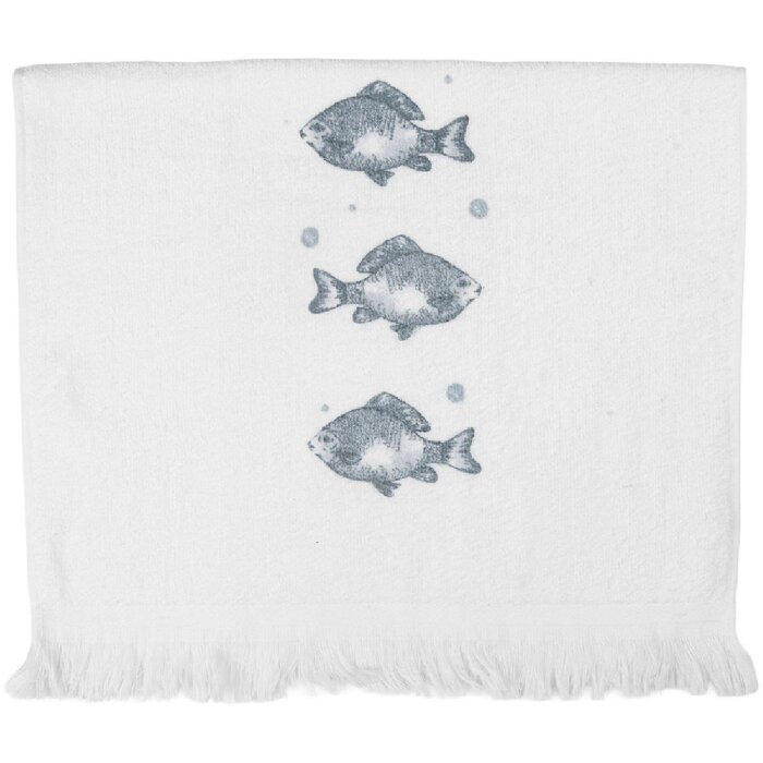 Clayre & Eef CT034 Șervet Oaspeți Bumbac 40x66 cm Alb-Albastru