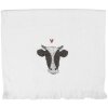 Clayre & Eef CT036 Gästetuch 40x66 cm Weiß mit schwarzem Muster
