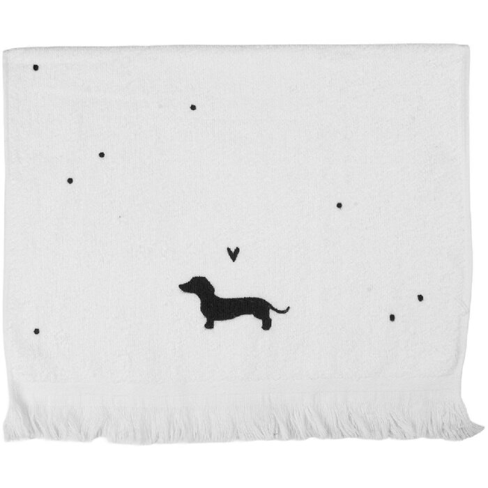 Clayre & Eef Prosop pentru oaspeți 40x66 cm Alb/Negru