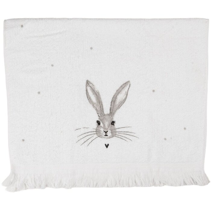Clayre & Eef Prosop pentru oaspeți 40x66 cm Alb-Gri