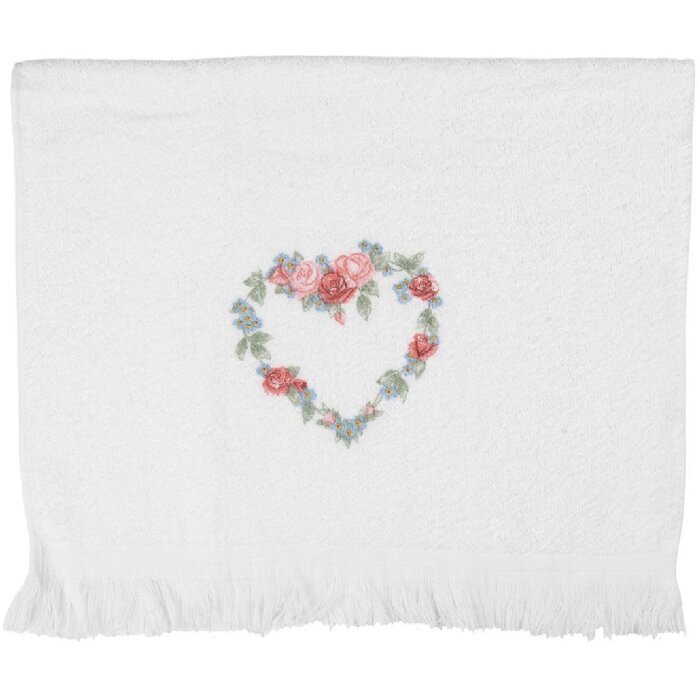 Clayre & Eef Prosop pentru oaspeți 40x66 cm Alb Roz