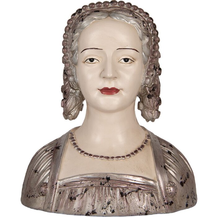 Clayre & Eef 6PR5548 Bust Decorativ Femeie Bej-Maro 27x15x30 cm