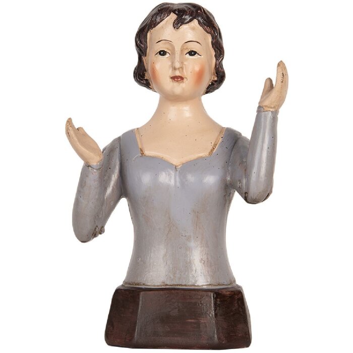 Bust Decorativ Frau 12x9x20 cm Clayre & Eef Bej/Gri