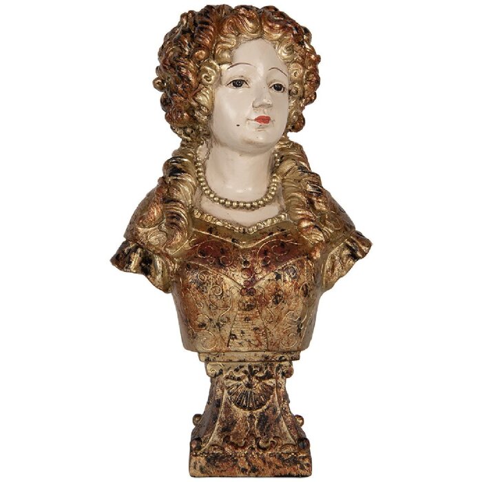 Clayre & Eef Bust Decorativ Femeie Bej-Maro 18x12x30 cm