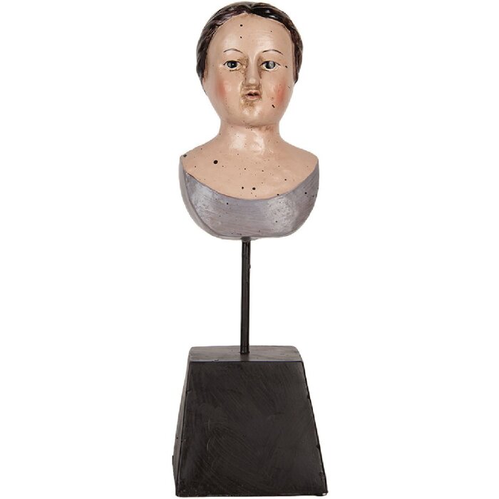Clayre & Eef 6PR5564 Bust Decorativ Femeie Bej-Maro 11x11x34 cm