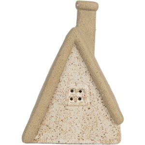 Clayre & Eef 6CE2174M Dekoration Haus mit LED 15x10x21 cm Beige