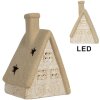 Clayre & Eef 6CE2174M Dekoration Haus mit LED 15x10x21 cm Beige