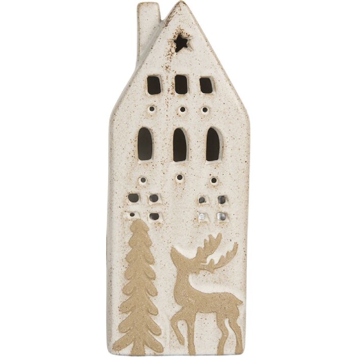 Clayre & Eef 6CE2175M Dekoration Haus mit LED 7x6x19 cm