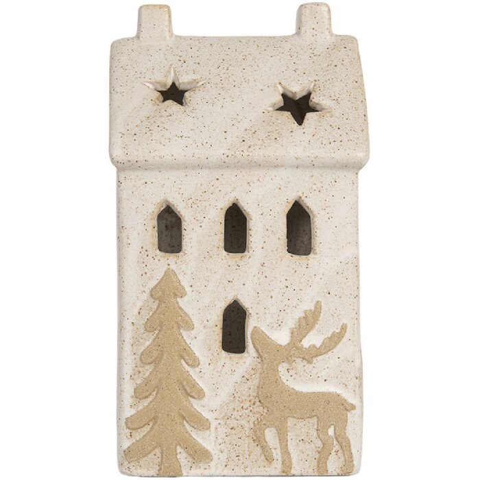 Clayre & Eef 6CE2176L Dekoration Haus mit LED 10x9x18 cm