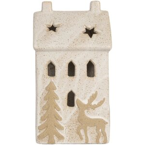 Clayre & Eef 6CE2176L Dekoration Haus mit LED 10x9x18 cm