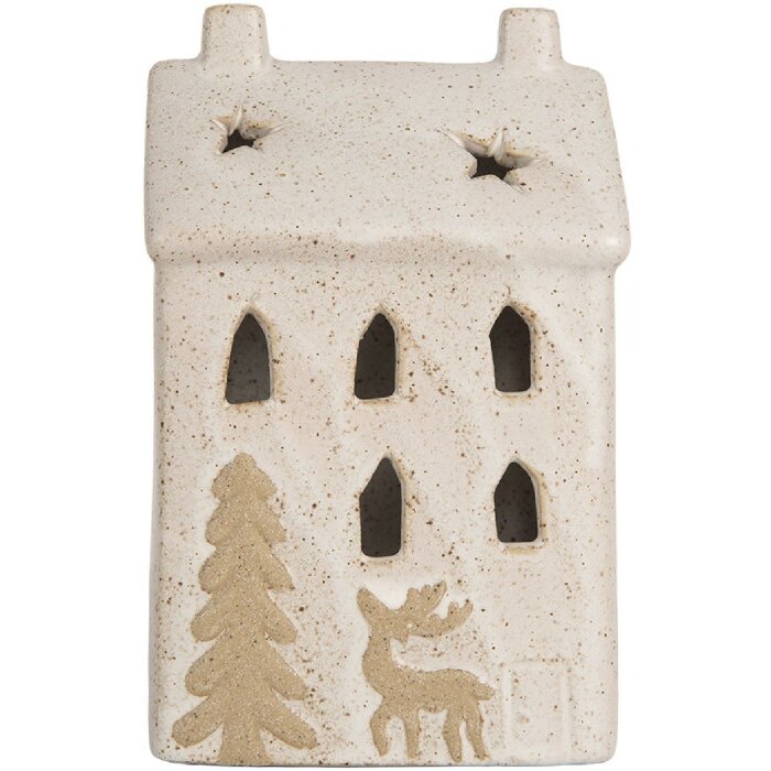 Clayre & Eef 6CE2176M Dekoration Haus mit LED 9x7x15 cm