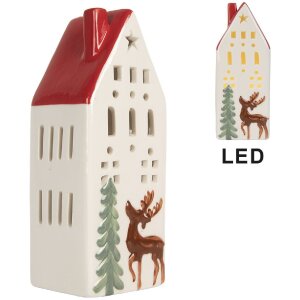 Clayre & Eef 6CE2177L Dekoration Haus mit LED 7x6x19 cm