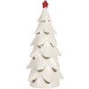 Clayre & Eef 6CE2178M Dekoration Weihnachtsbaum mit LED Ø 11x25 cm Weiß/Rot
