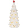 Clayre & Eef 6CE2178M Dekoration Weihnachtsbaum mit LED Ø 11x25 cm Weiß/Rot