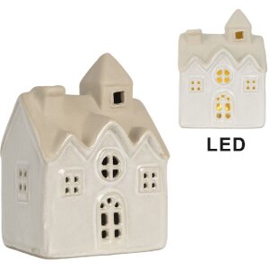 Clayre & Eef 6CE2180 Dekoration Haus mit LED 9x6x12 cm