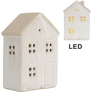 Clayre & Eef 6CE2182 Dekoration Haus mit LED 8x5x12 cm