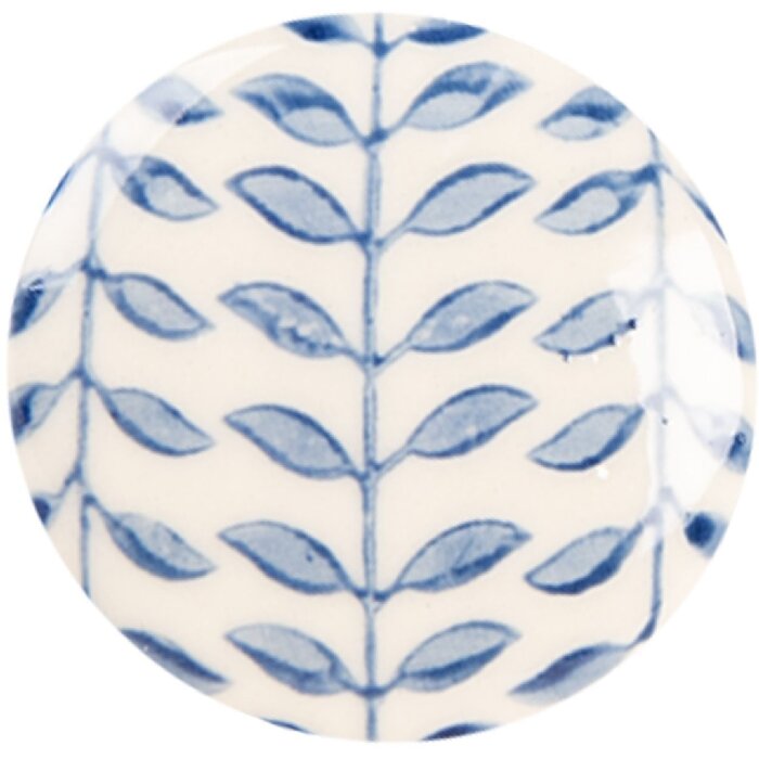 Clayre & Eef 66268 Mâner Ușă Ceramic Bej-Albastru Ø 4x3 cm