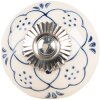 Clayre & Eef 66270 Buton Ușă Ceramică Rustic Bej-Albastru 4x3 cm
