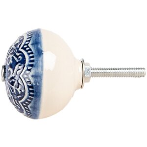 Clayre & Eef 66272 - Mâner Ușă Ceramică Bleu...