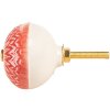 Clayre & Eef 66273 Türknopf rot-beige Ø 4x3 cm