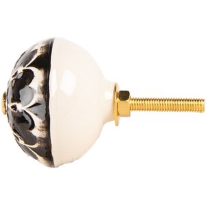 Clayre & Eef 66274 Türknopf Ø 4x3 cm Schwarz Beige