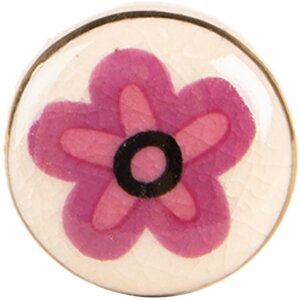 Clayre & Eef 66276 Mâner Ușă Ceramic Bej Roz Ø 3 cm