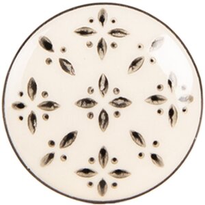 Clayre & Eef Buton Ușă Ceramic Ø 4x3 cm Bej-Negru
