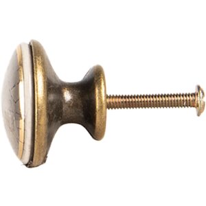 Clayre & Eef 66281G Mâner Ușă Ø 3x3 cm, H S3 cm Gri-Auriu