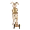 Clayre & Eef Iepure Decorativ Alb Auriu 13x6x17 cm