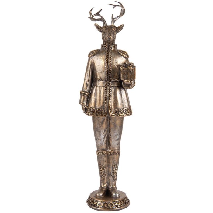 Clayre & Eef Decorațiune Ren Auriu 11x10x38 cm