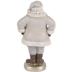 Clayre & Eef Moș Crăciun Decorațiune 8x6x15 cm Gri