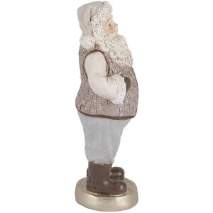 Clayre & Eef 6PR5521 Figurină Moș Crăciun 8x6x15 cm Bej/Gri