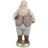 Clayre & Eef 6PR5521 Figurină Moș Crăciun 8x6x15 cm Bej/Gri